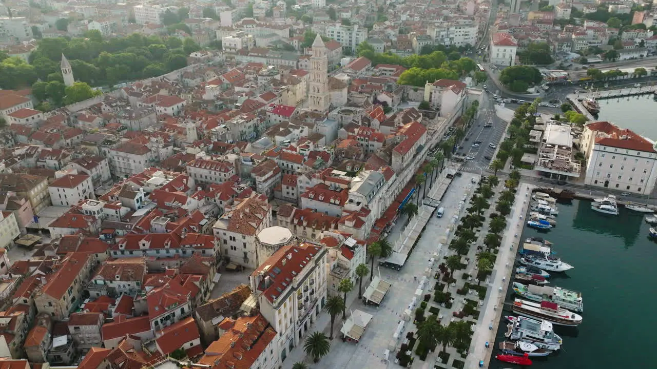 AERIAL Shot of the city of Split in Croatia Europe-8