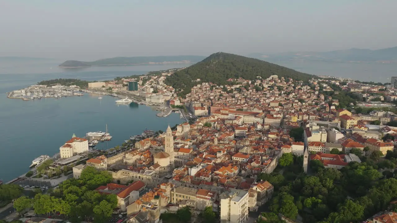 AERIAL Shot of the city of Split in Croatia Europe-18