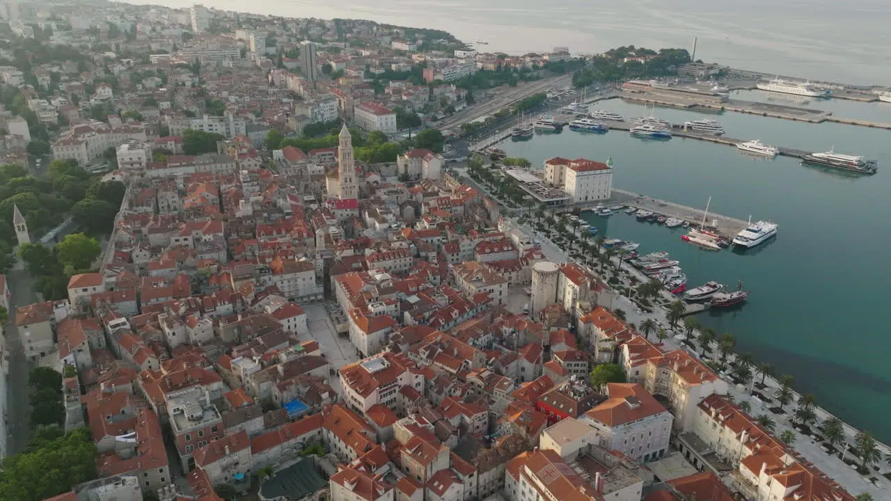 AERIAL Shot of the city of Split in Croatia Europe-13