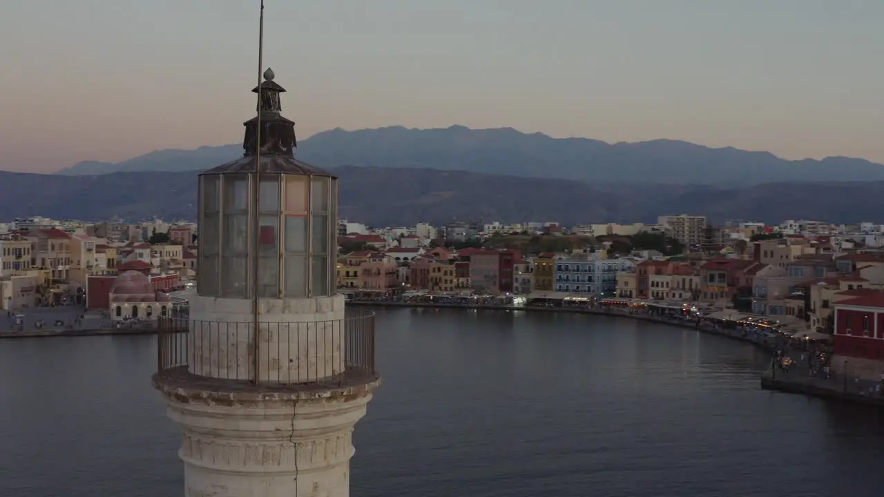 Aerial Close up shot of the Lighthouse of