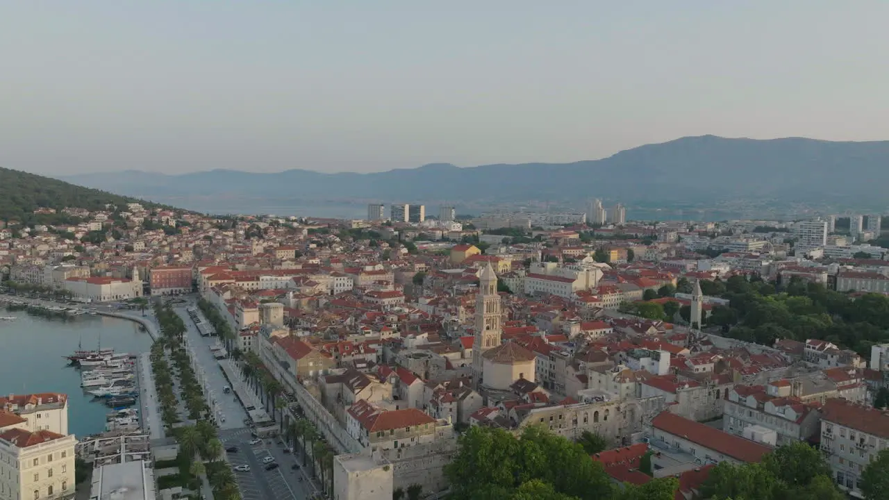 AERIAL Shot of the city of Split in Croatia Europe-20