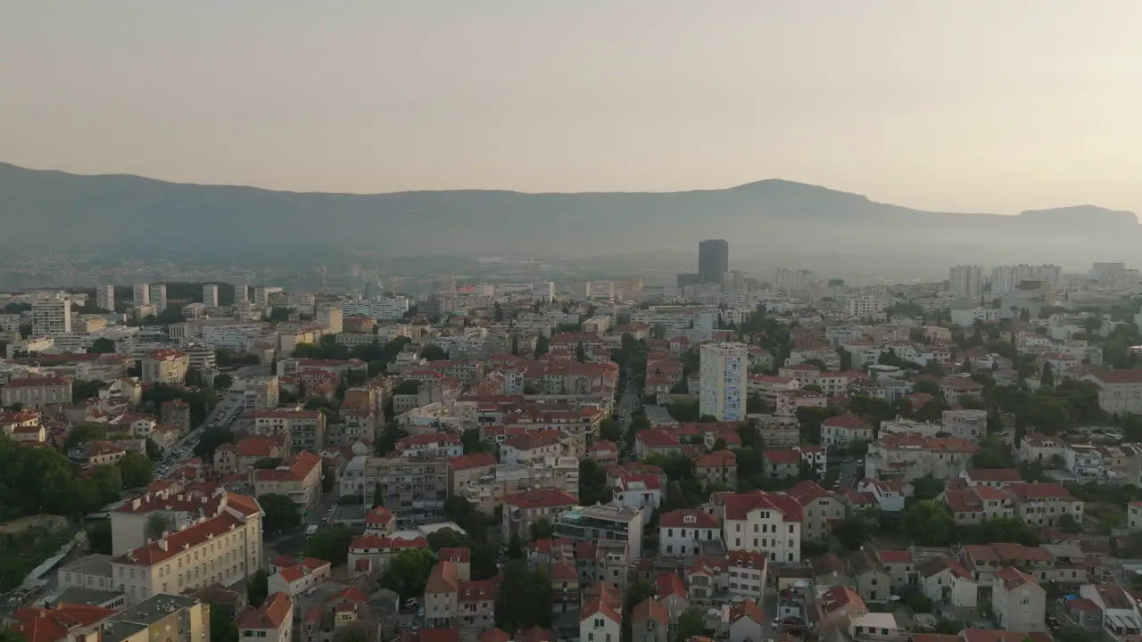 AERIAL Shot of the city of Split in Croatia Europe-11