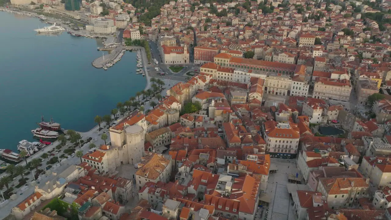 AERIAL Shot of the city of Split in Croatia Europe-5