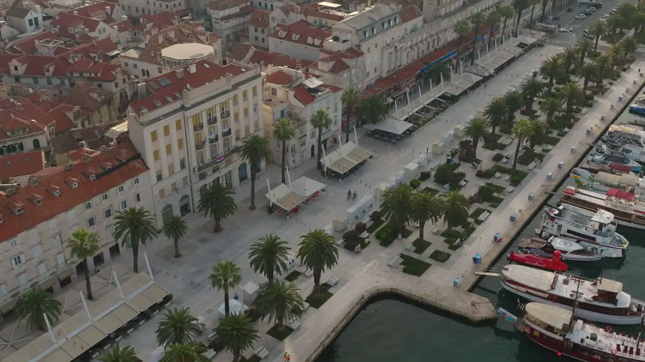 AERIAL Shot of the city of Split in Croatia Europe-27