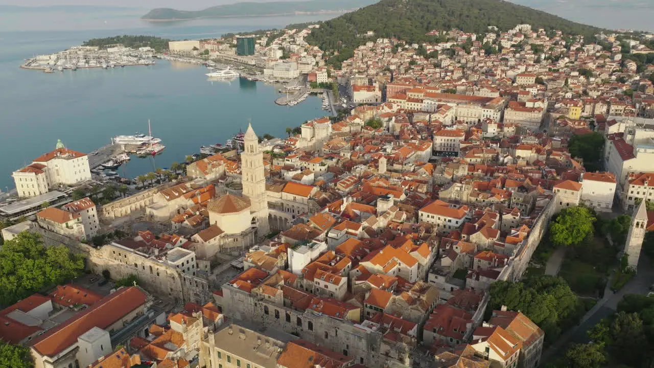 AERIAL Shot of the city of Split in Croatia Europe-29