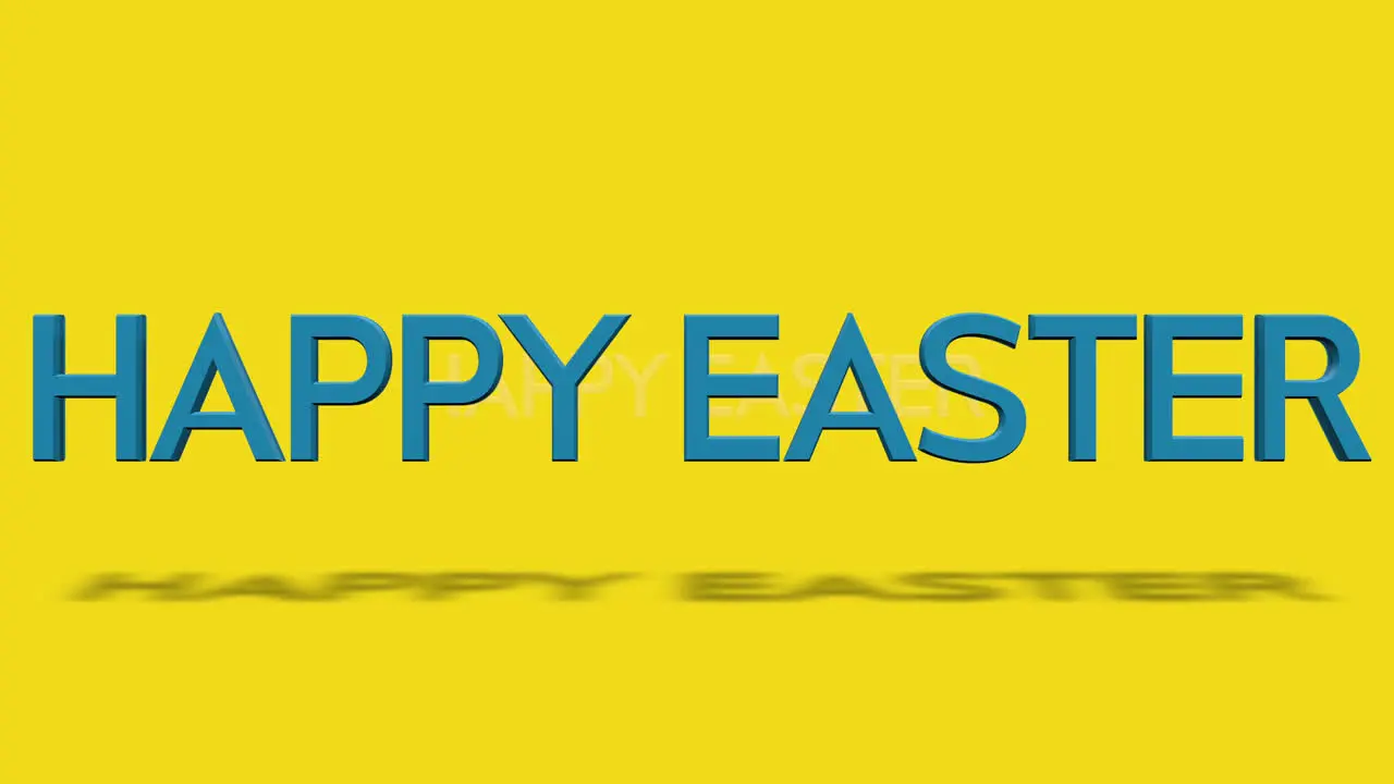 Playful Happy Easter greetings on a vibrant yellow background