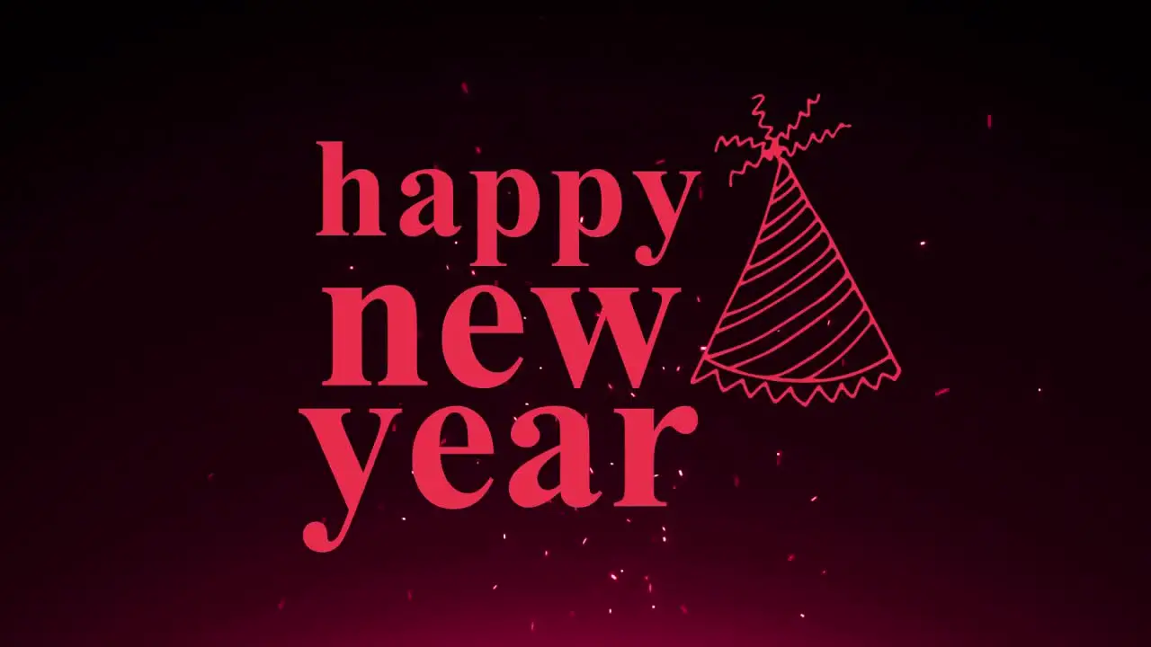 Happy New Year sign against colored background 4k