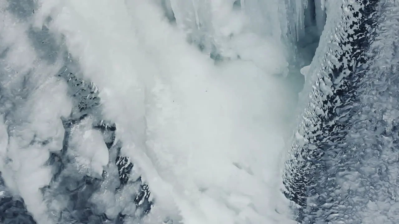 Frozen waterfall Nature background Ice waterfall in winter Icy waterfall