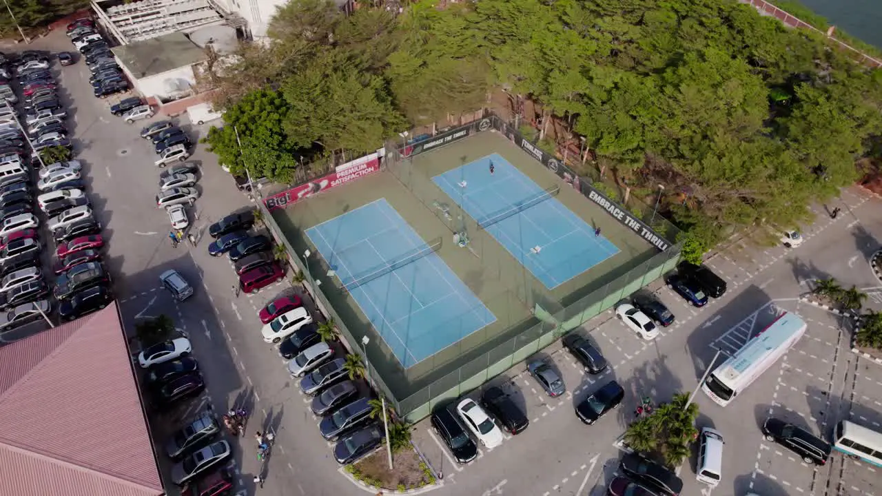 Victoria Island Lagos Nigeria -December 20 2022 Tennis Court in a green area at a luxurious venue