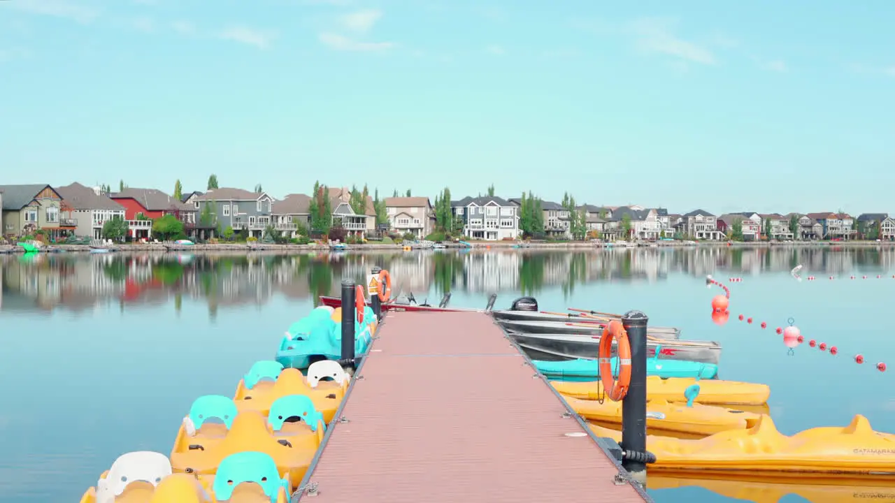 Dock on a private lake with boats