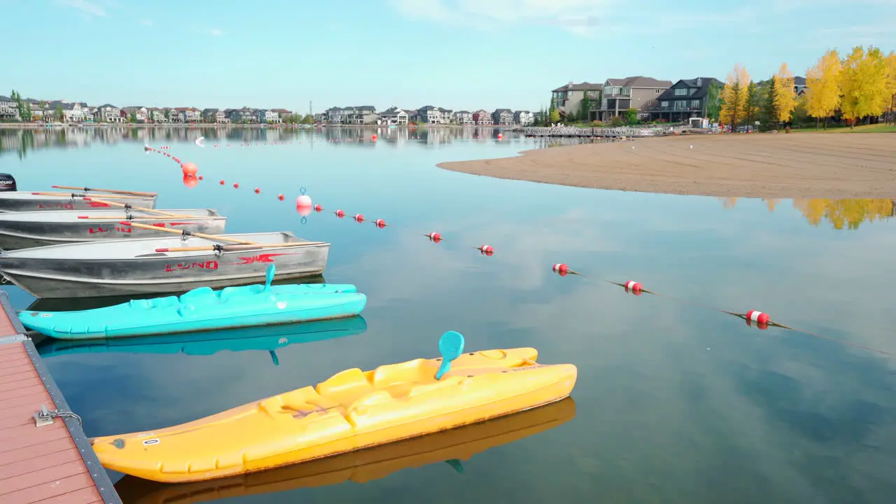 Beach and dock in the summer in a nice community