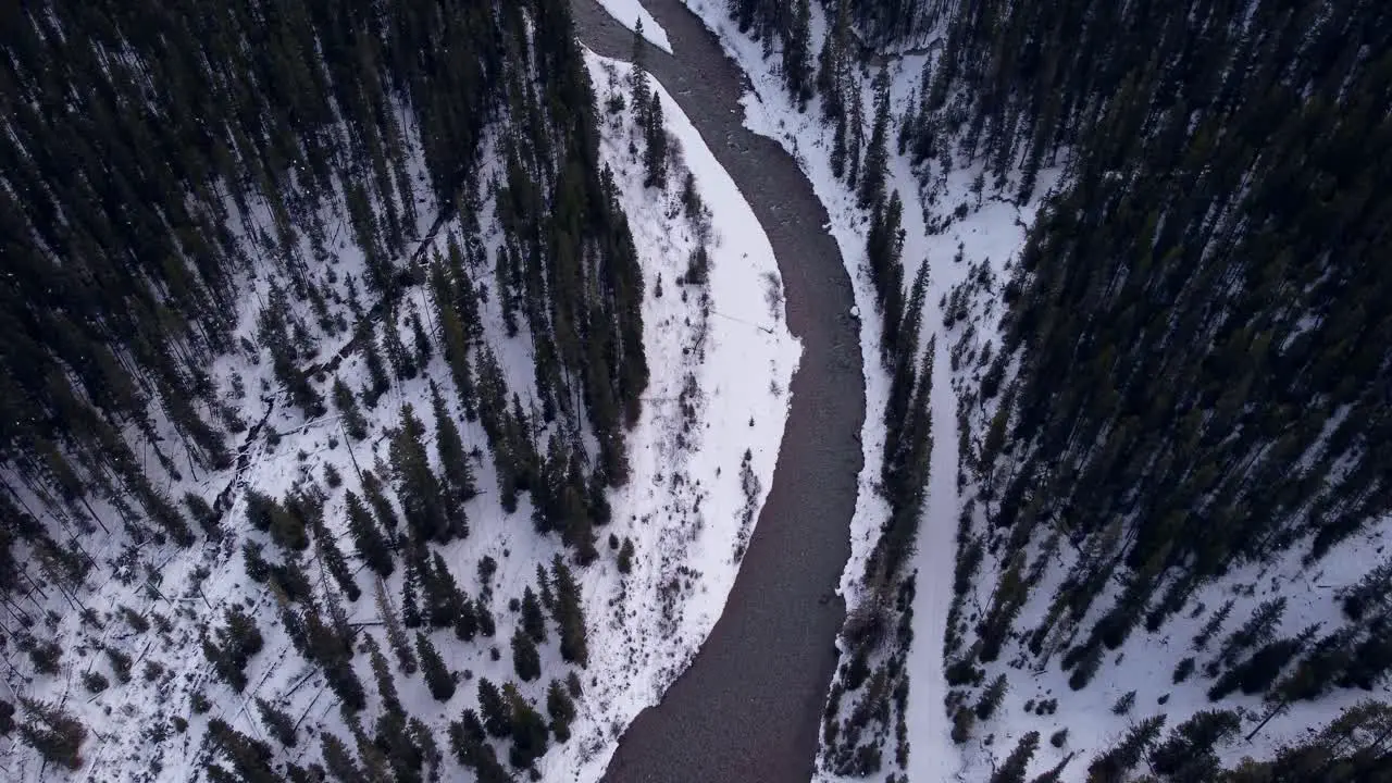 Creek and road in winter