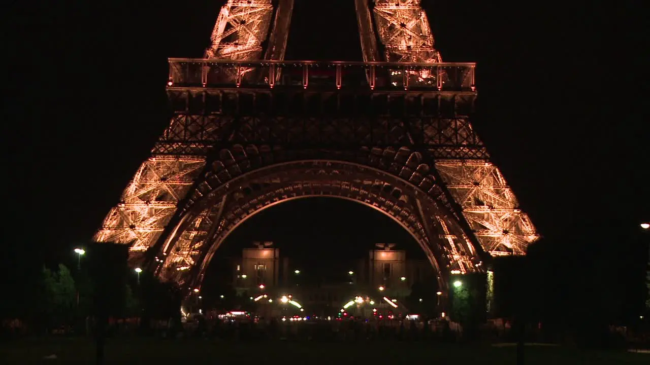 Eiffel Tower Base at Night