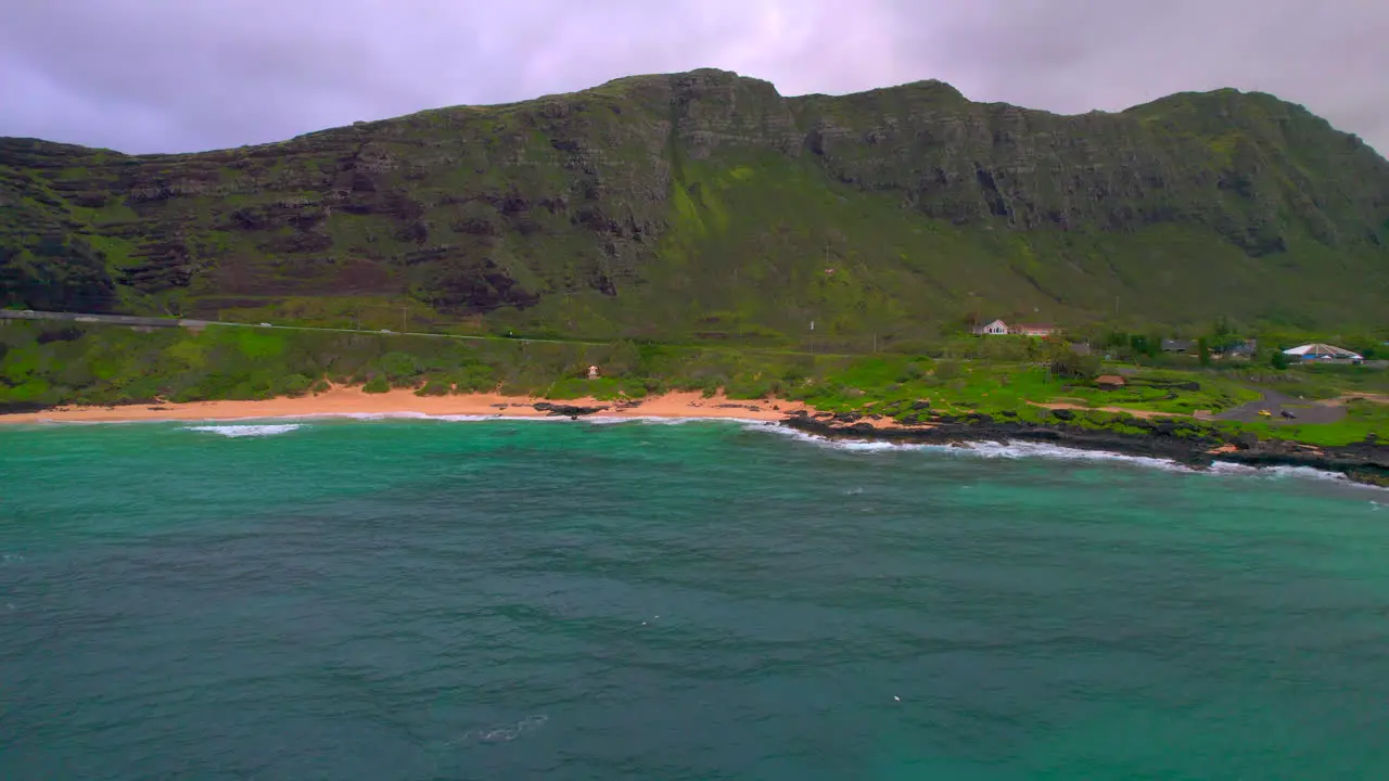 Drone view of Makapu'u Beach on Oahu Hawaii