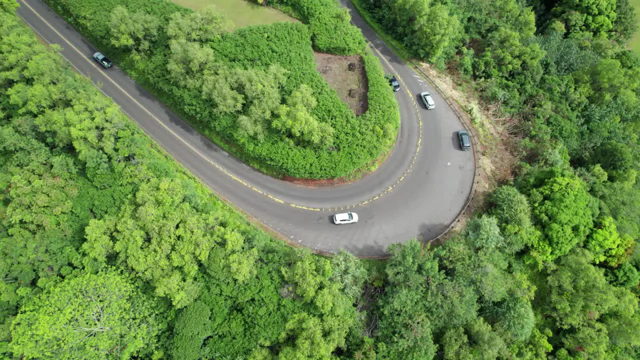 Kauai Hawaii winding road drone footage