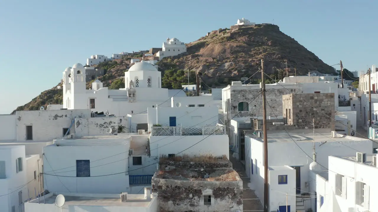 Shot of a Typical Greek City Town on Aegean Island