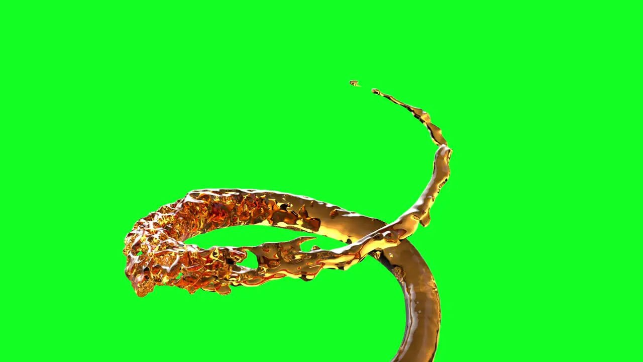 Green Screen Yellow Liquid Swirl