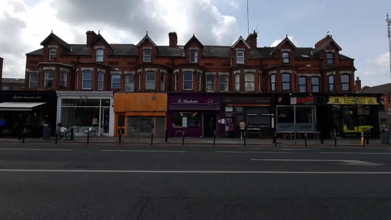 Hype lapse video of buildings in Dublin a part of a City called Ranelagh Birth place of Maureen O'Hara