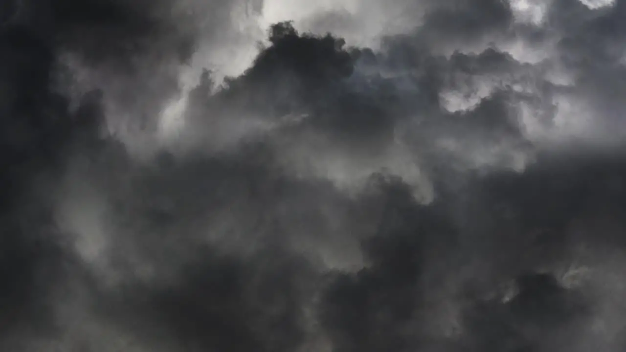 thundercloud and lightning in dark clouds