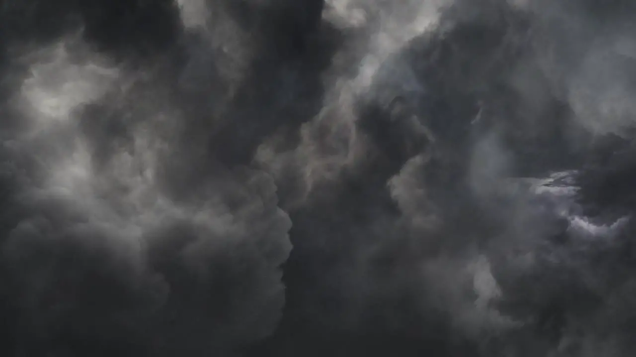 Lightning Bolts In Night Sky