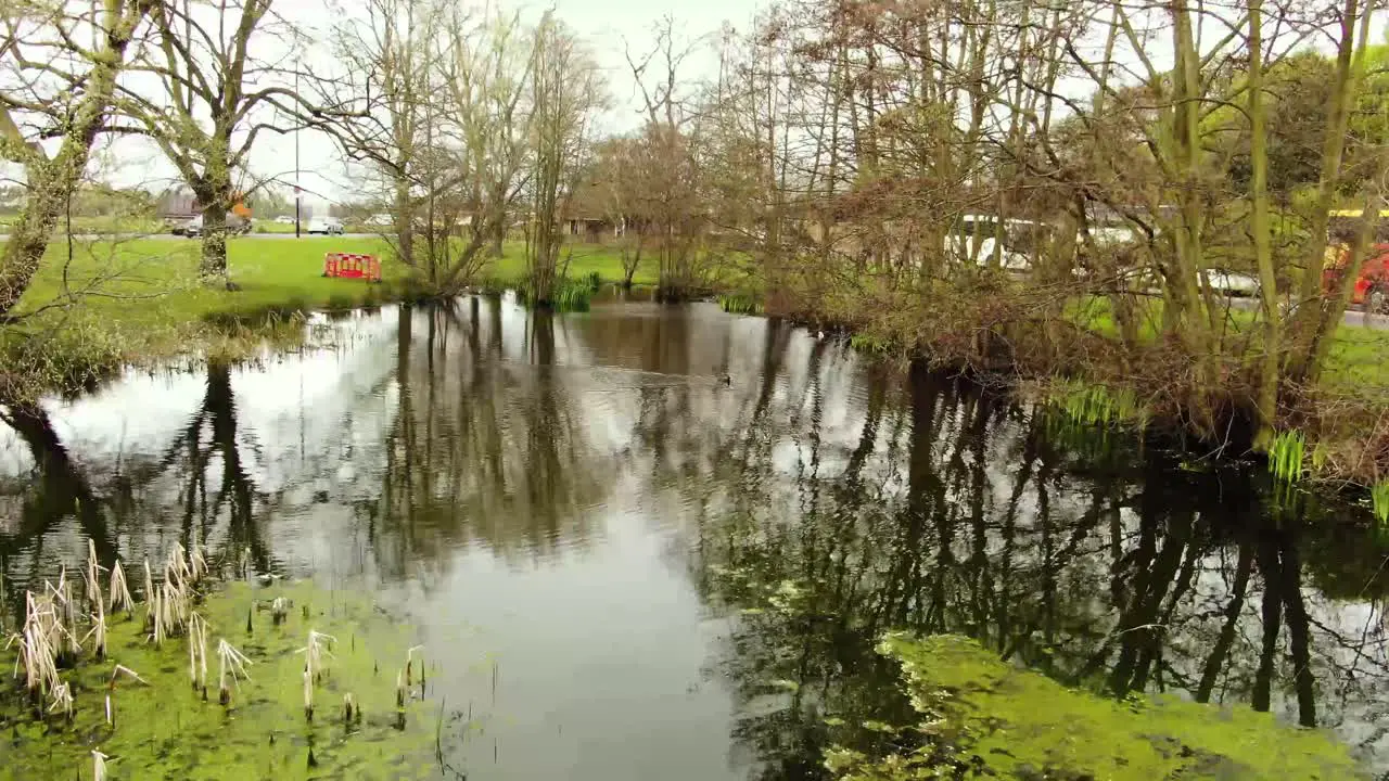 Beautiful drone shot of Pond in London