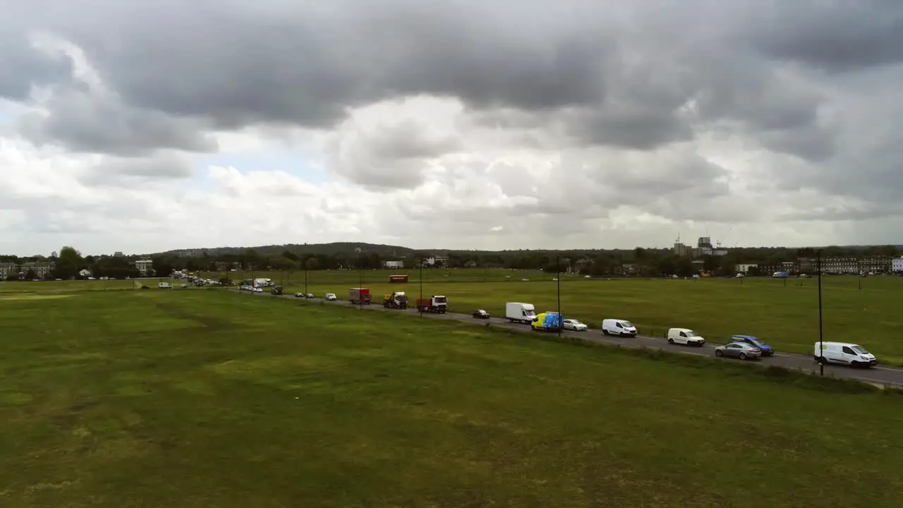 Drone shot of the Road in London