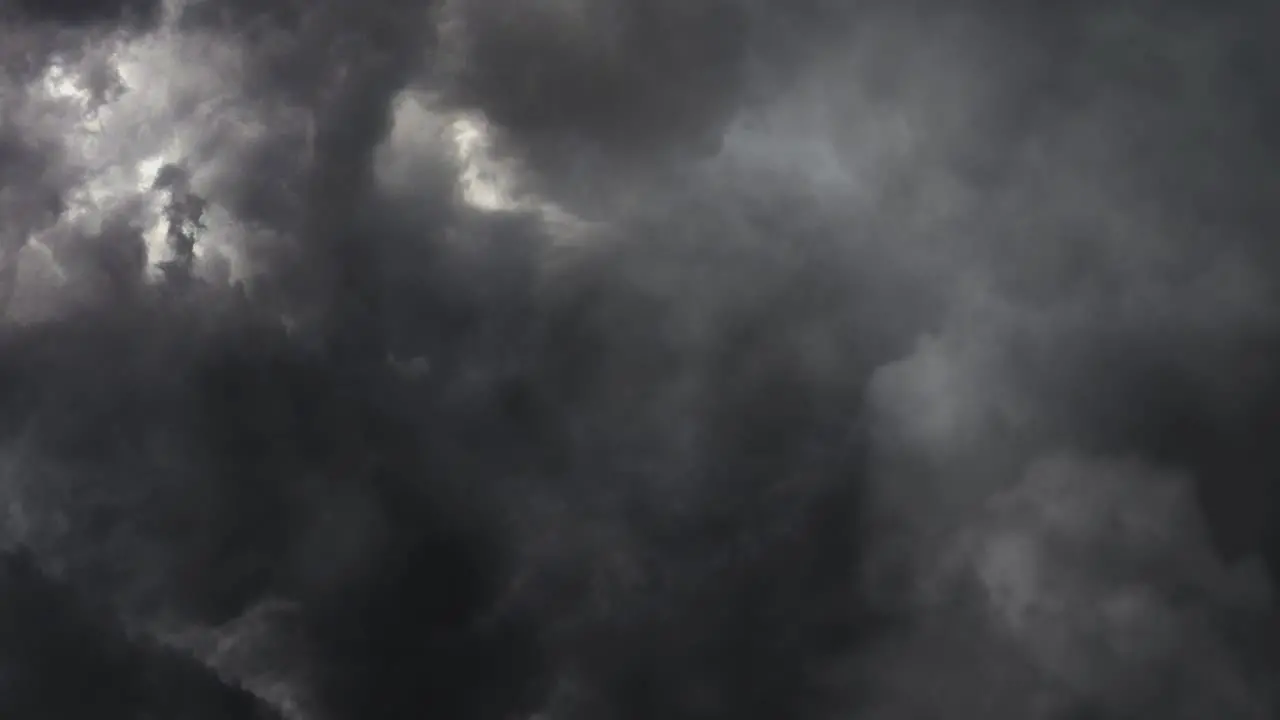 Dark sky with black clouds and storm