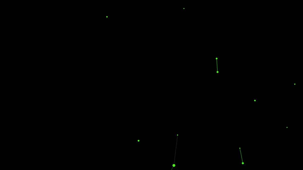 3d render of random green dots pattern connected with lines