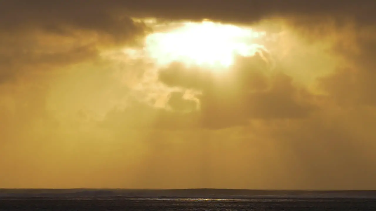 Seascape in warm evening sunlight