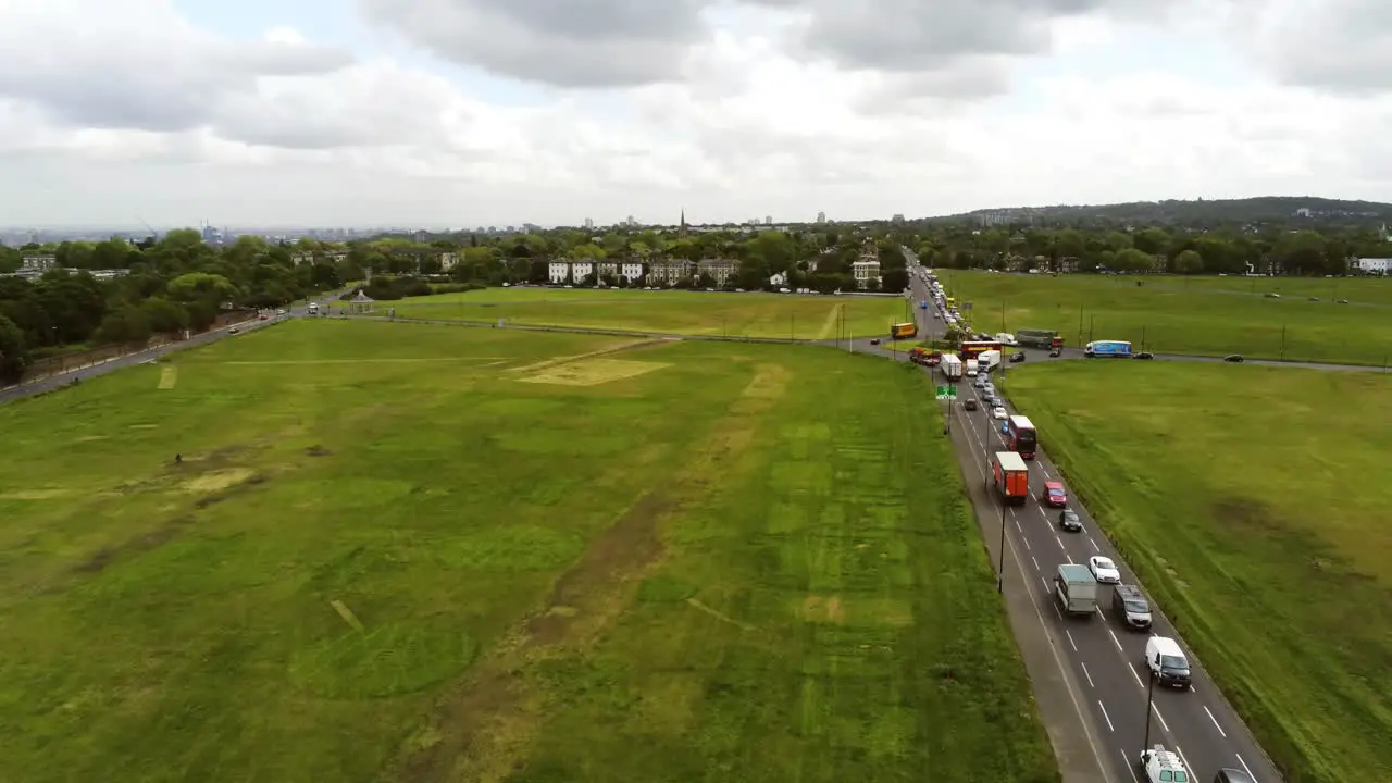 Aerial shot of the Road in London