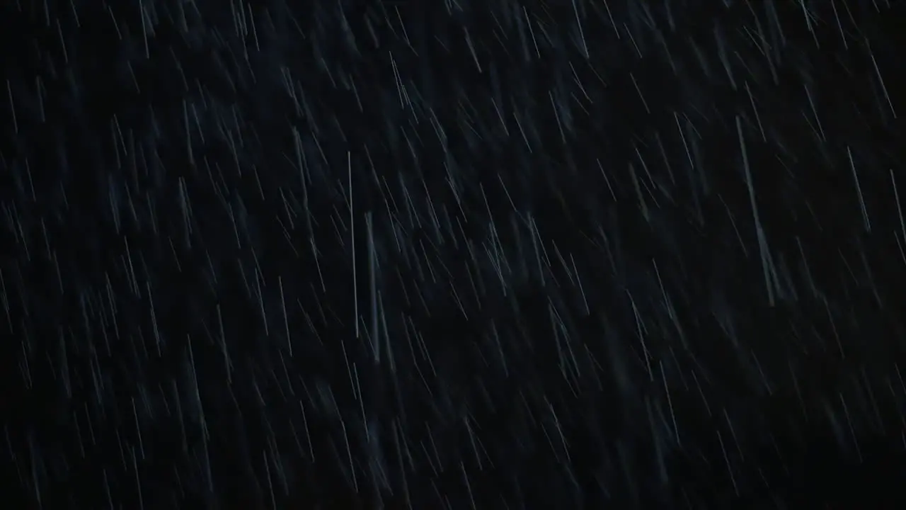 Rain pouring during night thunderstorm