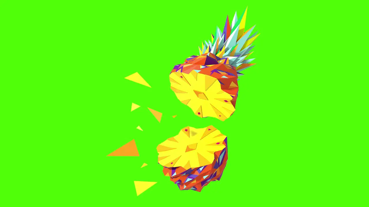 3D Lowpoly Pineapple ?t's cut