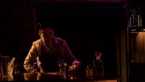 Bartender preparing cocktail