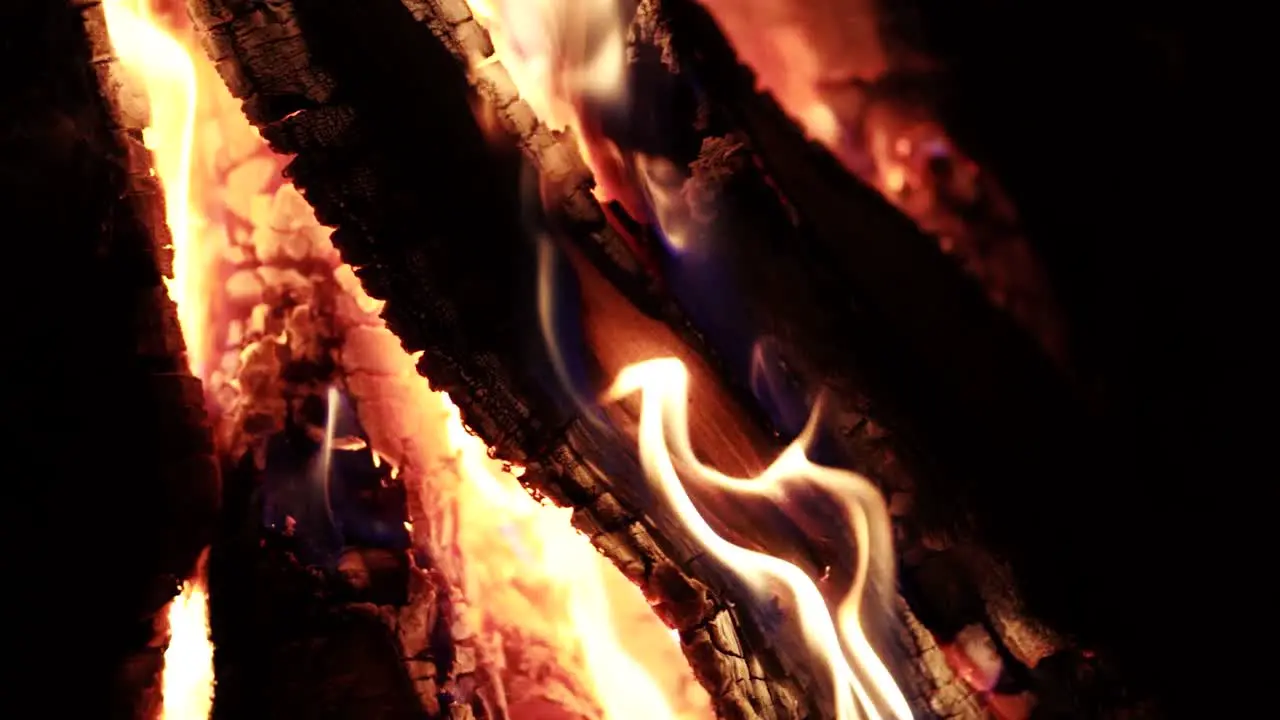 Close-up of a Flame Wood burning Slow motion