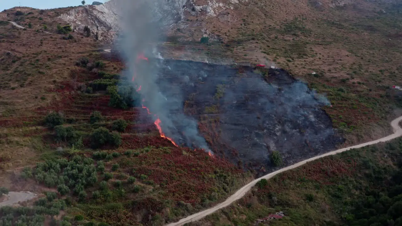 Mountain on Fire Forest in Flames