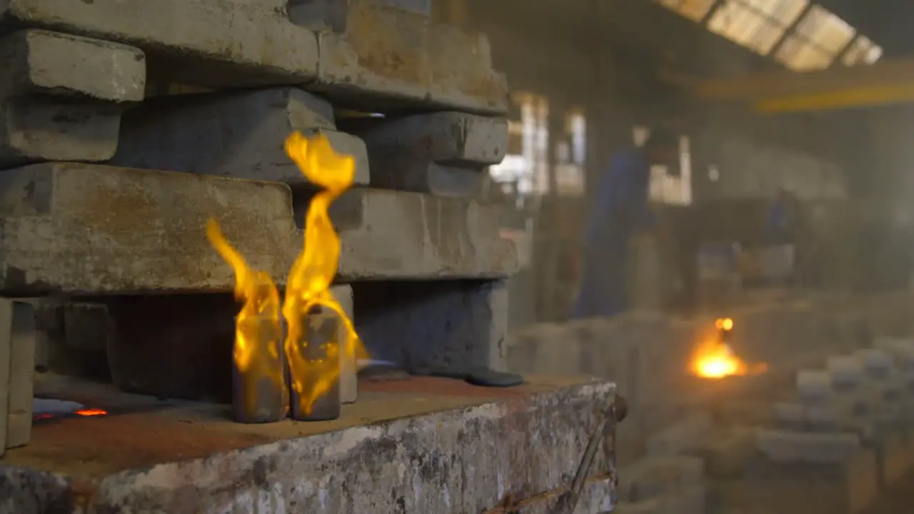 Mold heating in foundry workshop 4k