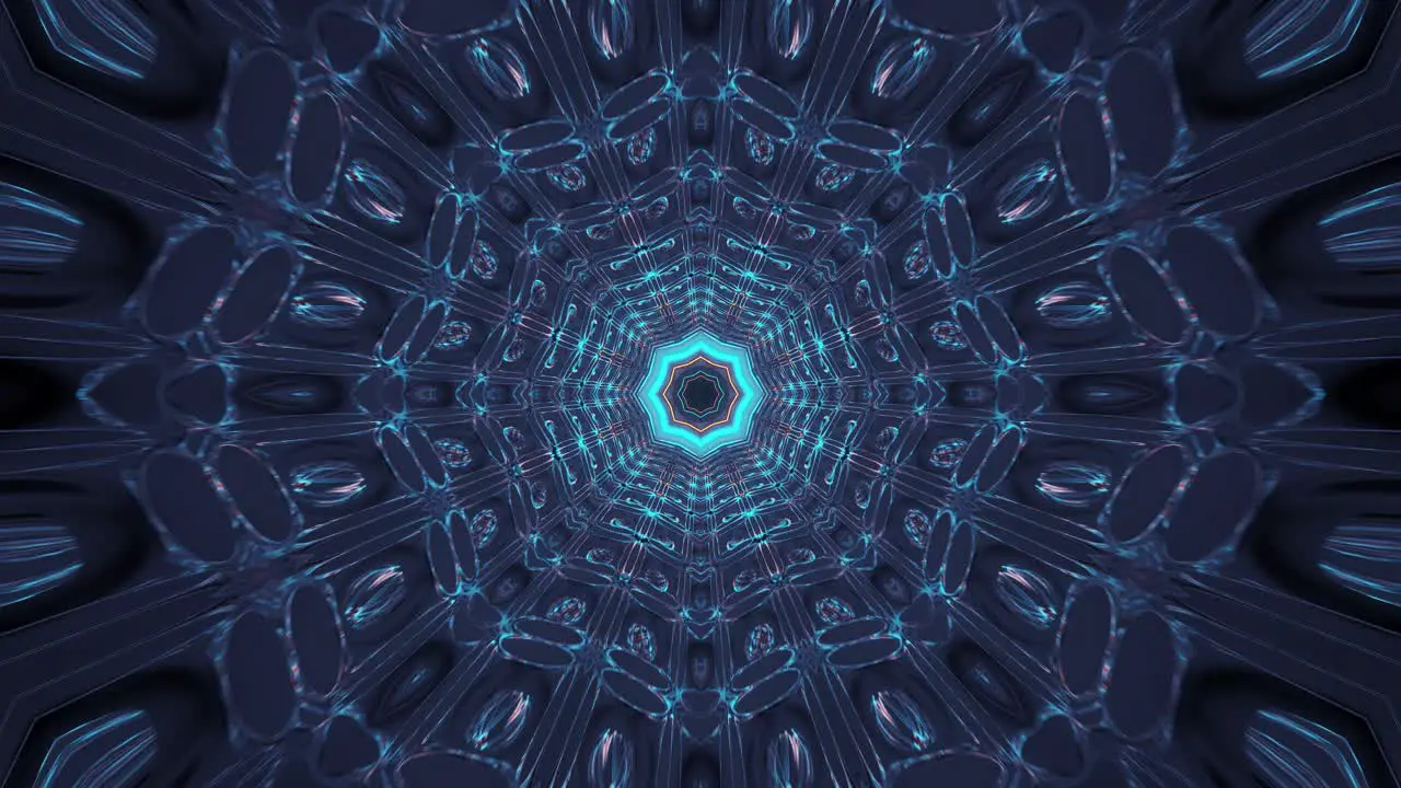 Computerized multicolored kaleidoscope sequence abstract with infinite complex patterns popping out