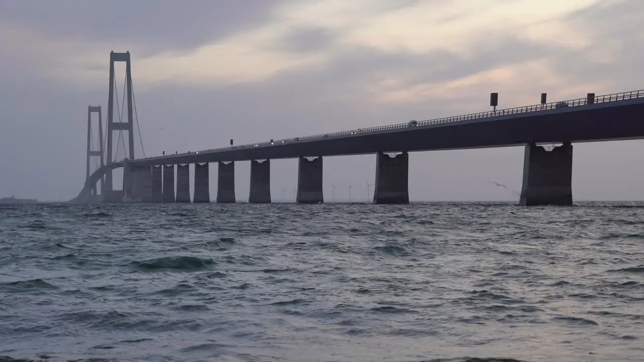 The Great Belt Bridge view at sunset