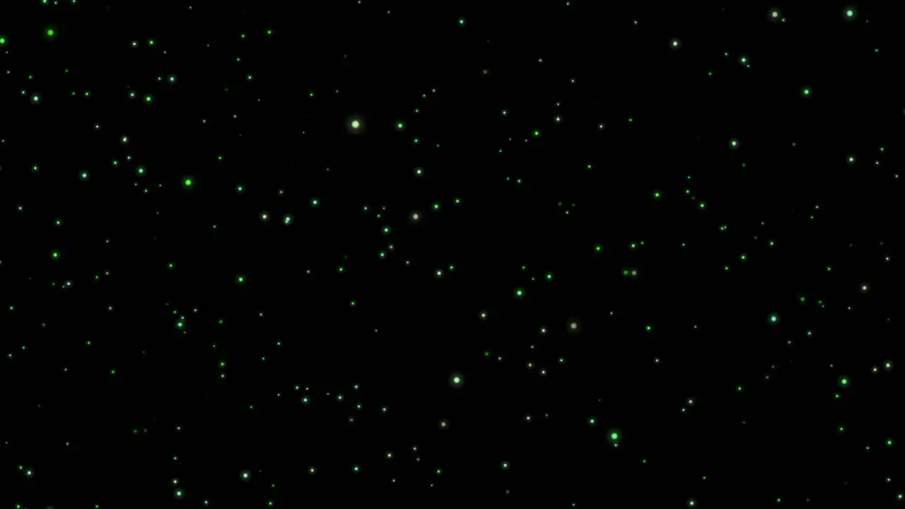 Small little fireflies flying through the night and creating a moody relaxing atmosphere with glowing 2D Animation chroma key