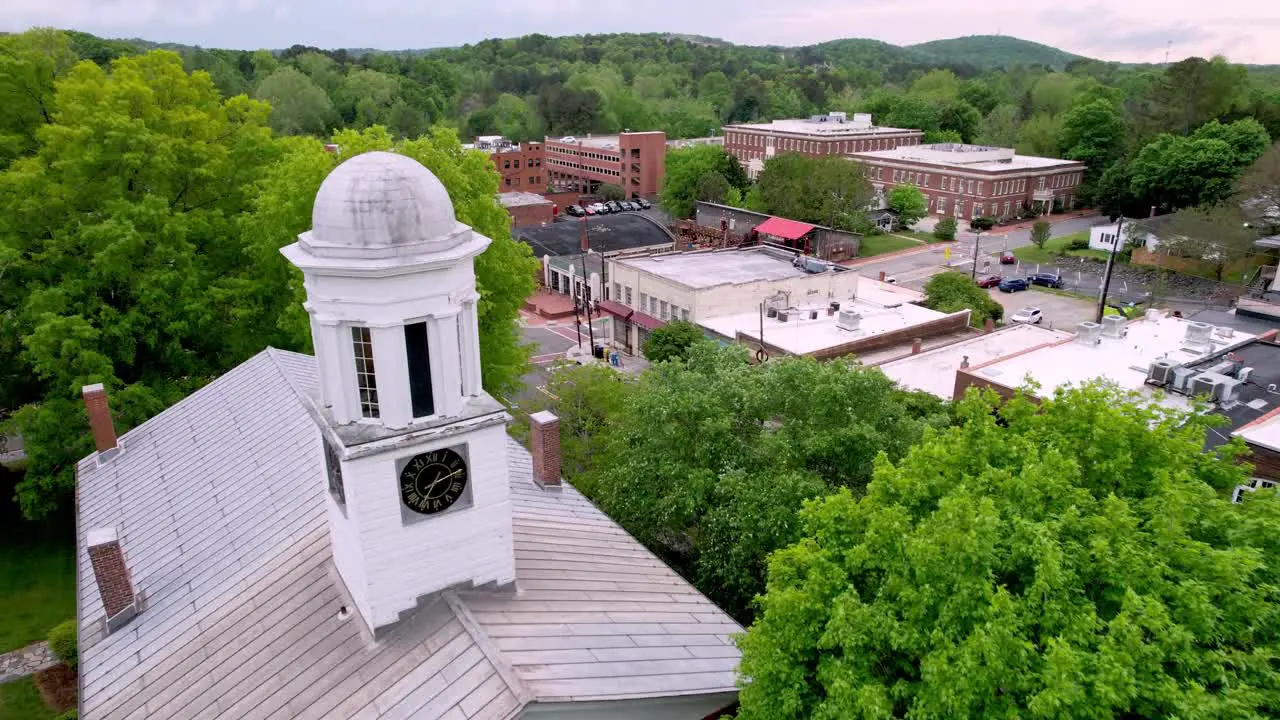 aerial over orange county courthouse in hillsborough nc north carolina