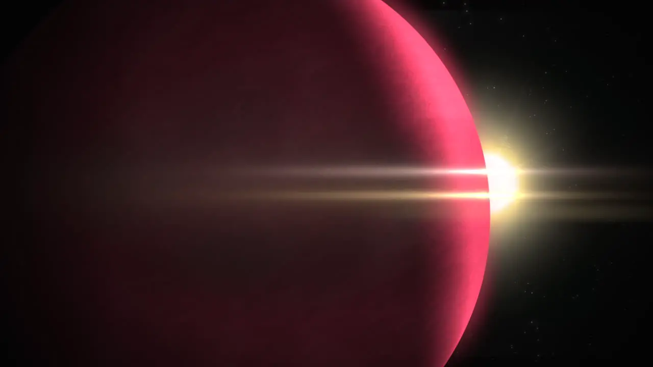 Animation closeup Space Day text with cinematic motion planet and stars in space