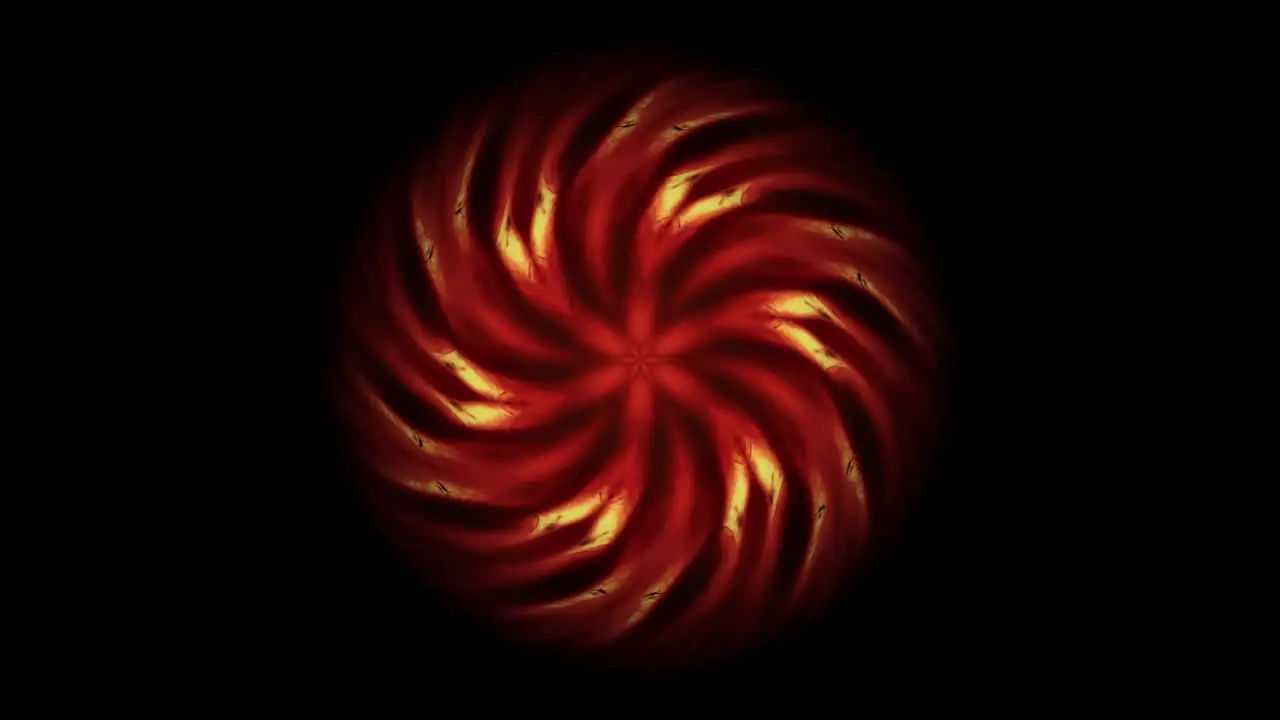 Animation of a beautiful mandala of red light turning on a black background it is a symbol of the root chakra