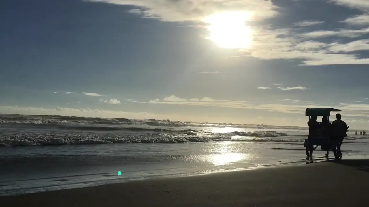 very romantic scene of beach while sunset