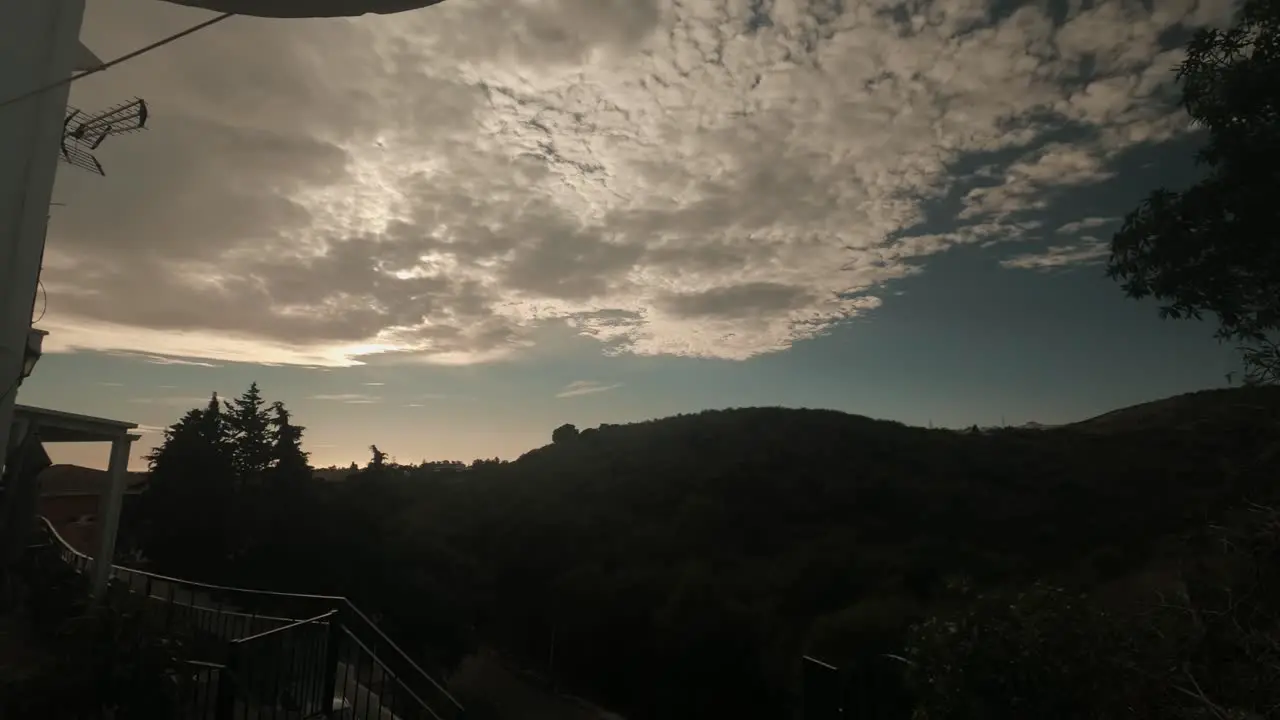 Time lapse of cloudy sunset