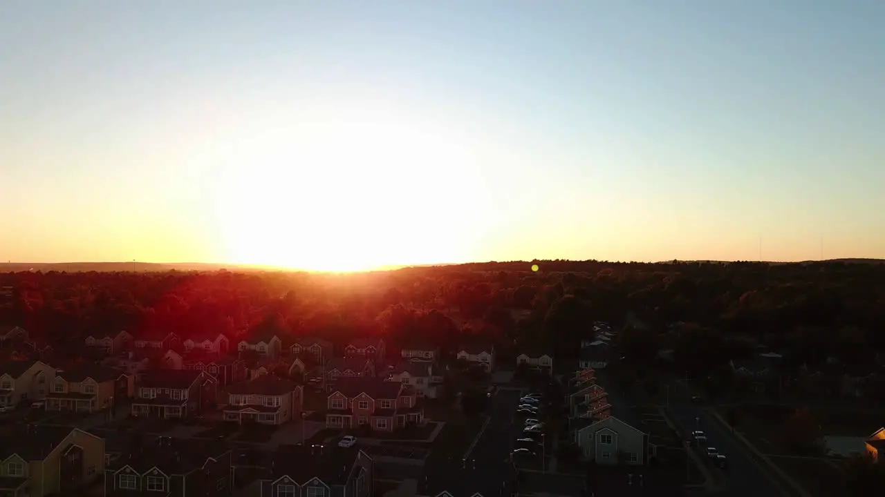 Rural settlement in the countryside with blue sky and sunset Tulsa Oklahoma