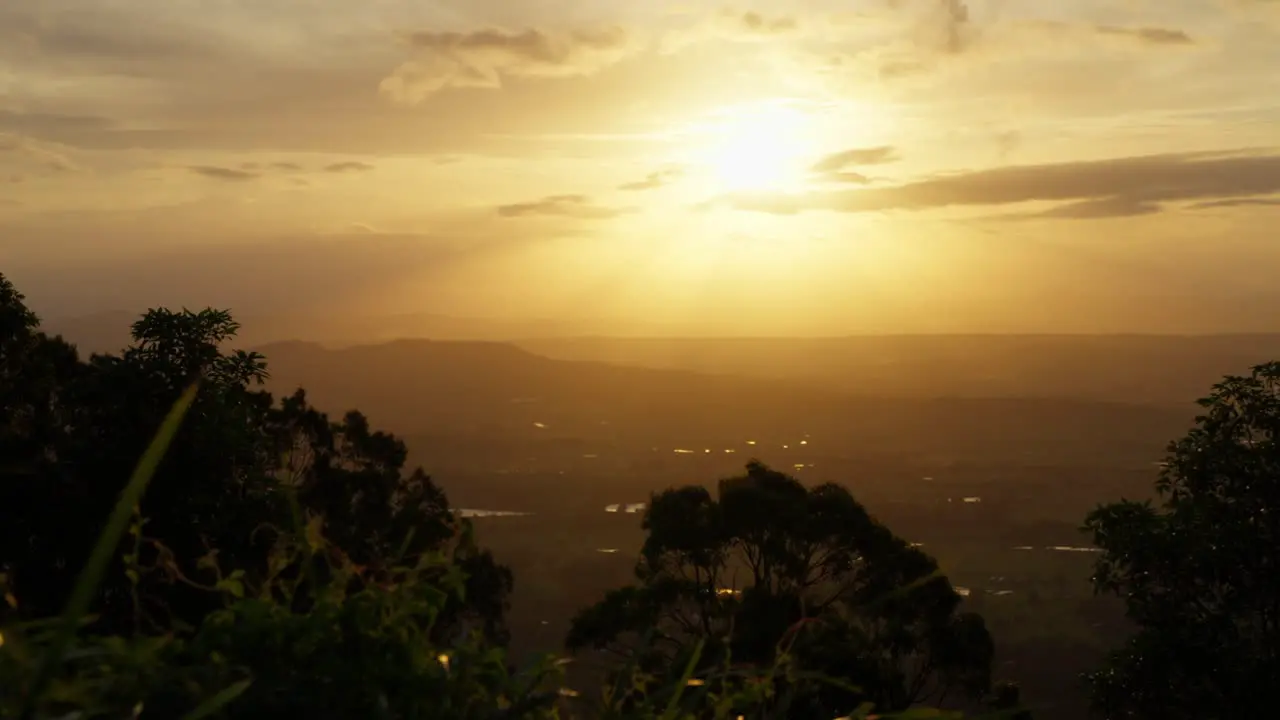 Grass to sunset pan in the mountains Victoria Australia