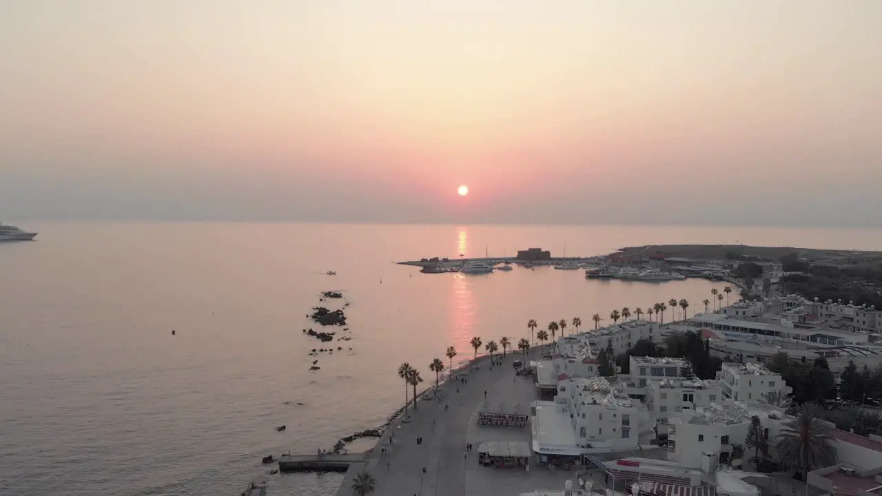 Sunset on sea boulevard Aerial View