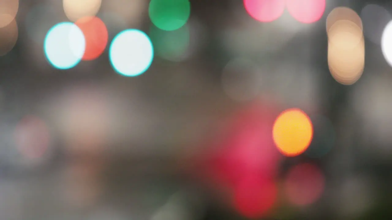 Colorful Changing Bokeh Lights In The City Out Of Focus Shot