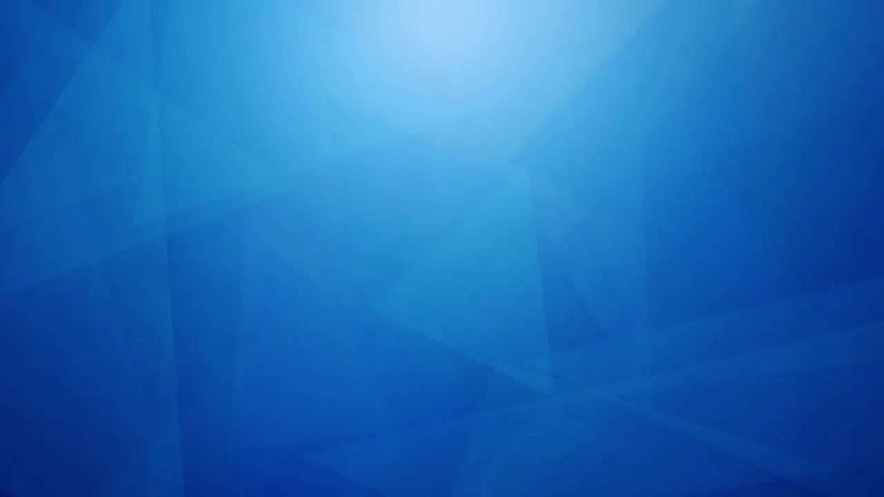 Abstract blue background 4k video backdrop with moving and rotating triangle shapes geometric forms