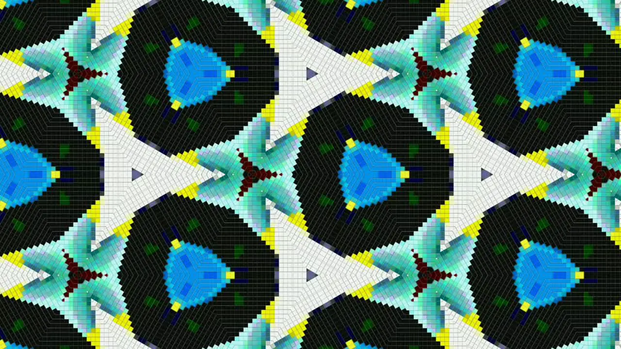 A colorful digital kaleidoscope moving in slow motion animation